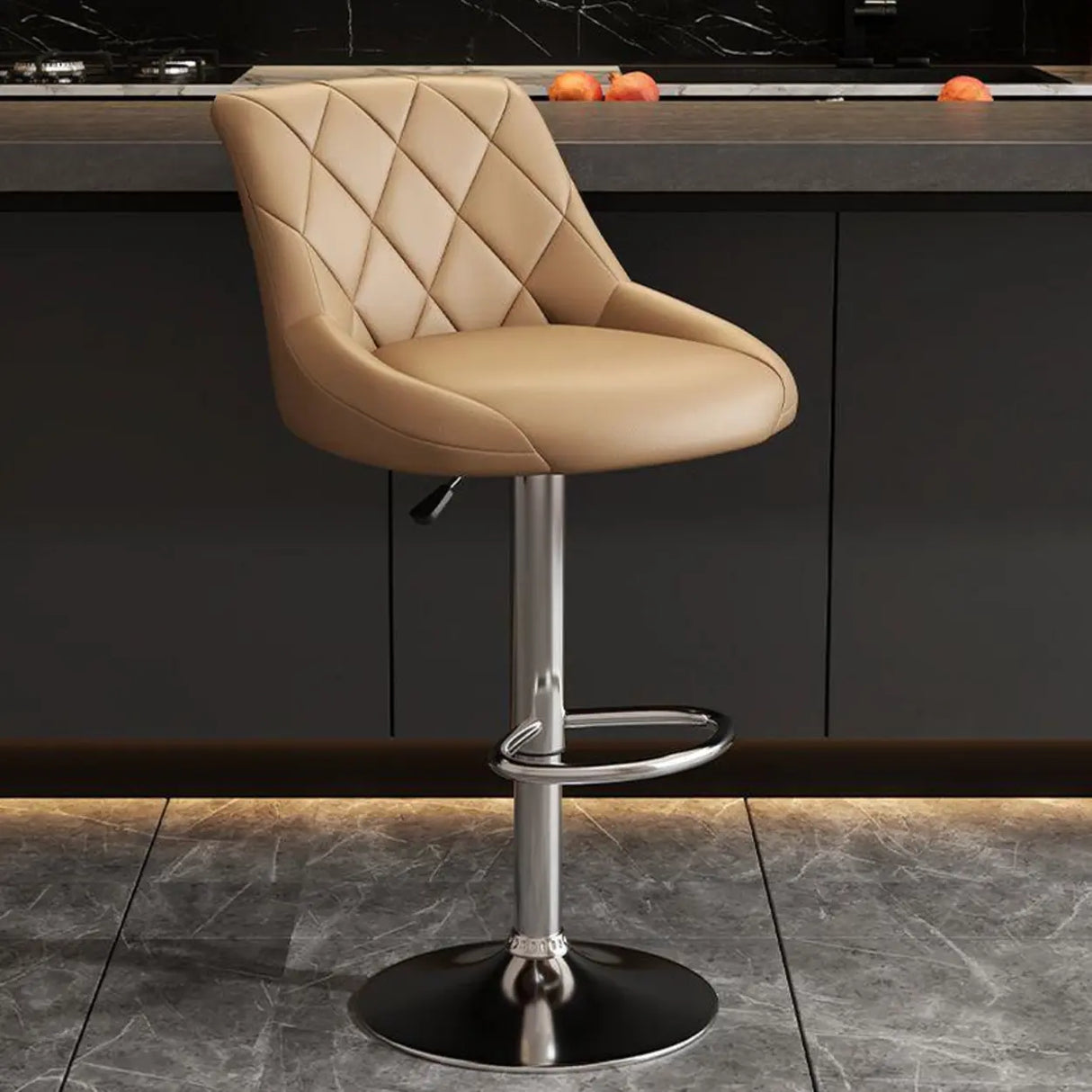 Adjustable Swivel Bar Stool with Padded Seat Image - 10