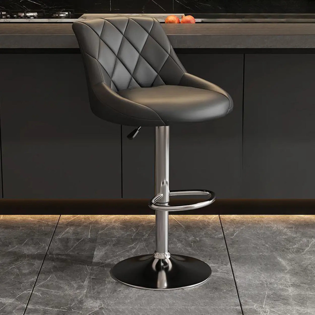 Adjustable Swivel Bar Stool with Padded Seat Image - 12