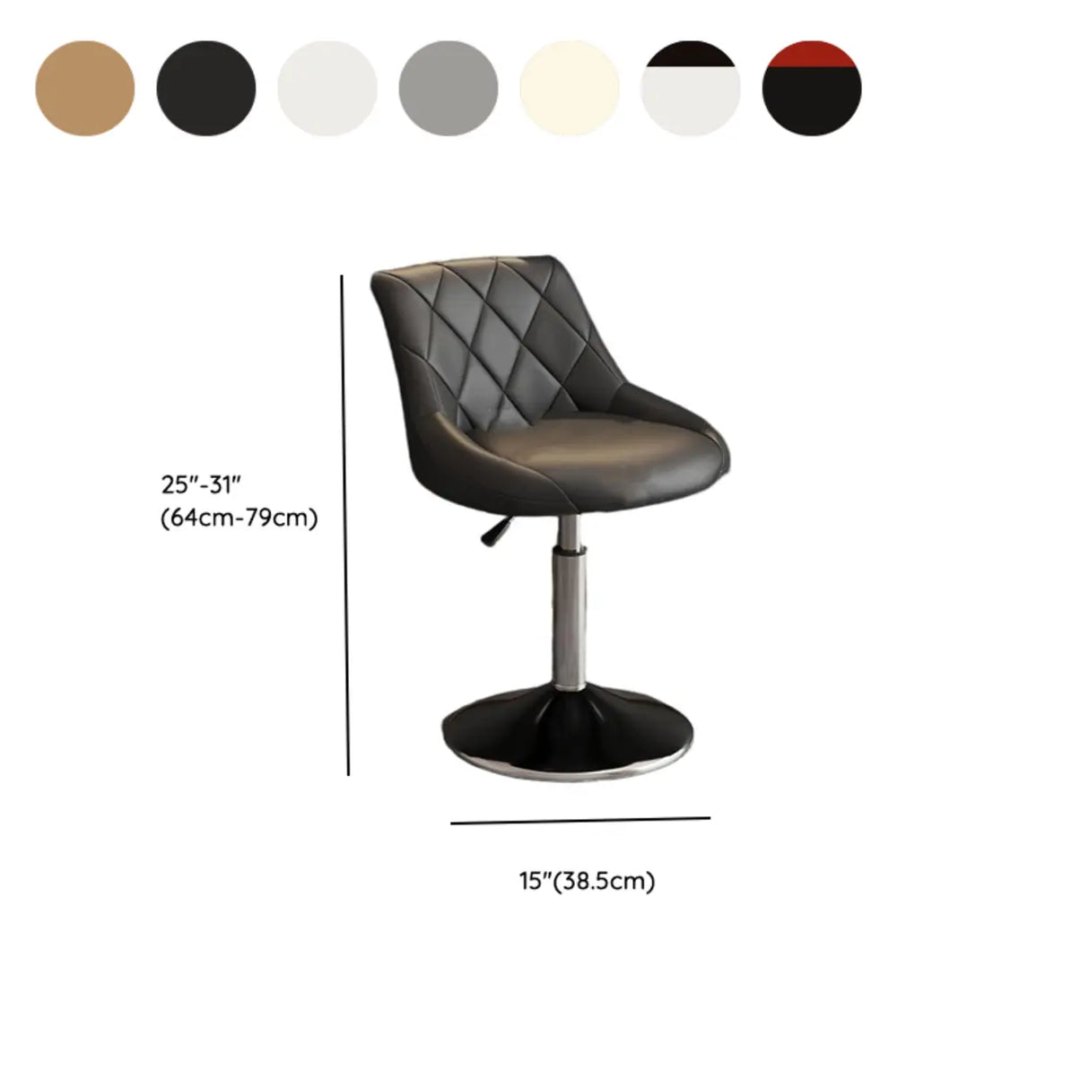 Adjustable Swivel Bar Stool with Padded Seat 