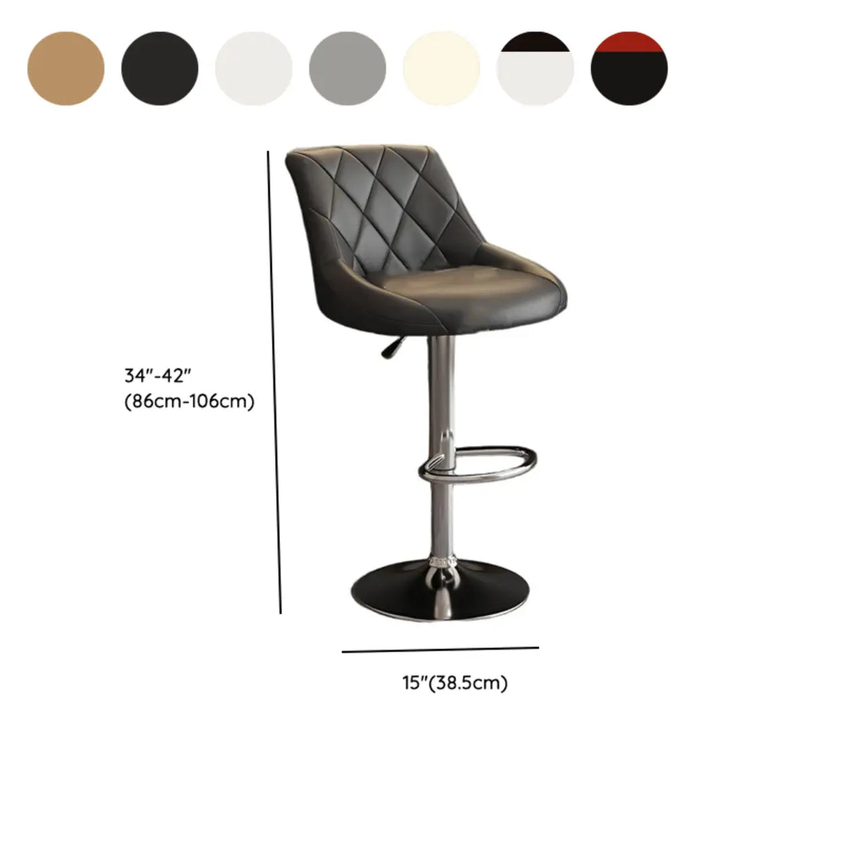 Adjustable Swivel Bar Stool with Padded Seat Image - 25