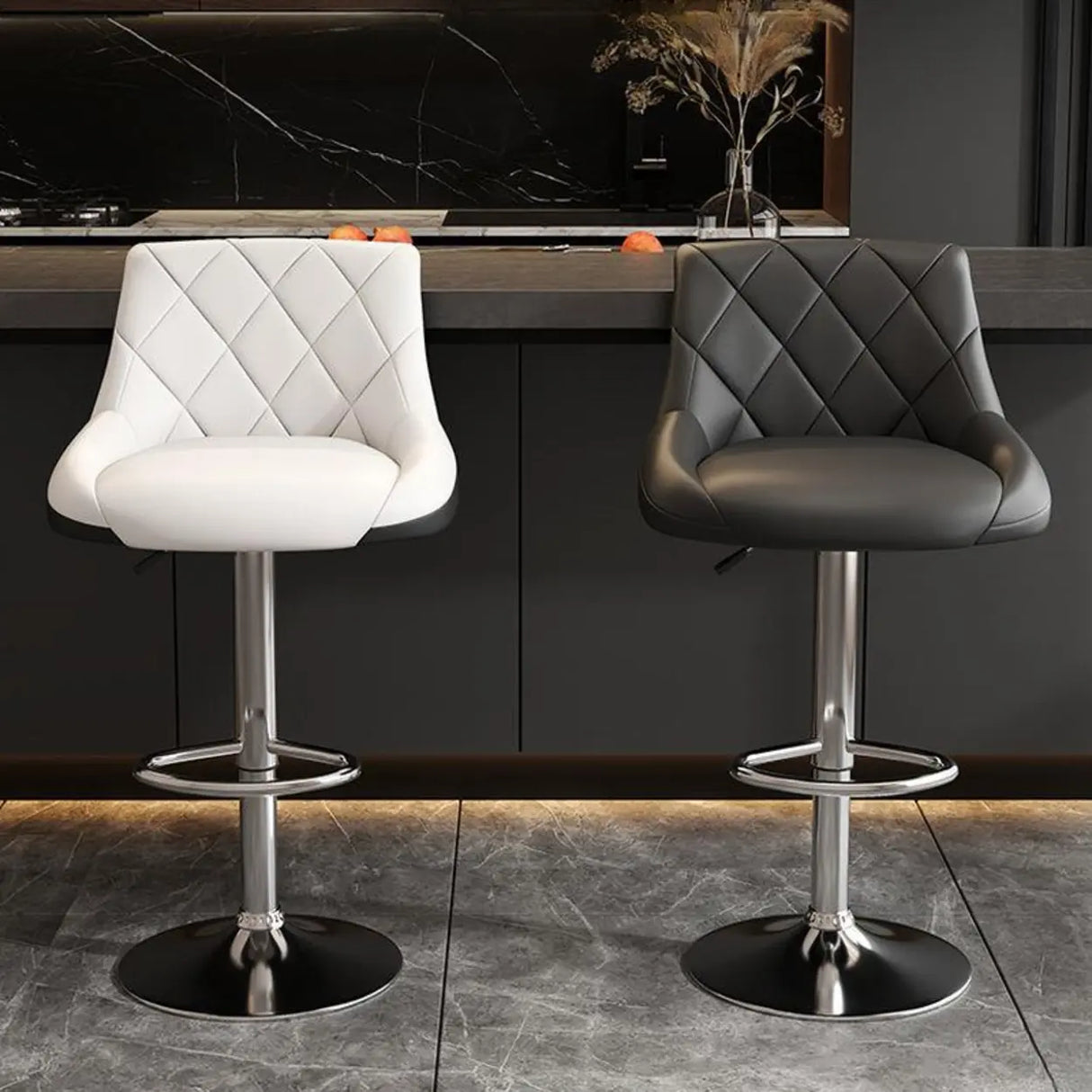 Adjustable Swivel Bar Stool with Padded Seat Image - 4