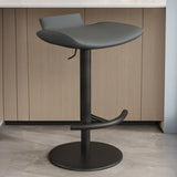 Adjustable Swivel Bucket Leather Metal Frame Bar Stool Image - 15