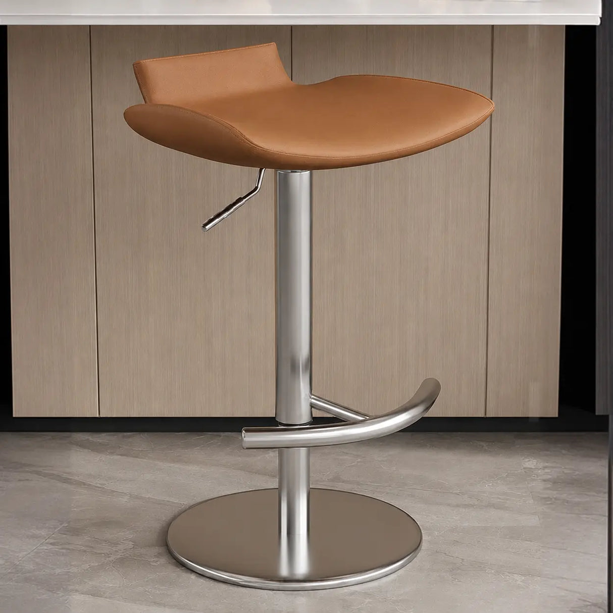 Adjustable Swivel Bucket Leather Metal Frame Bar Stool Image - 18