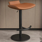 Adjustable Swivel Bucket Leather Metal Frame Bar Stool Image - 2