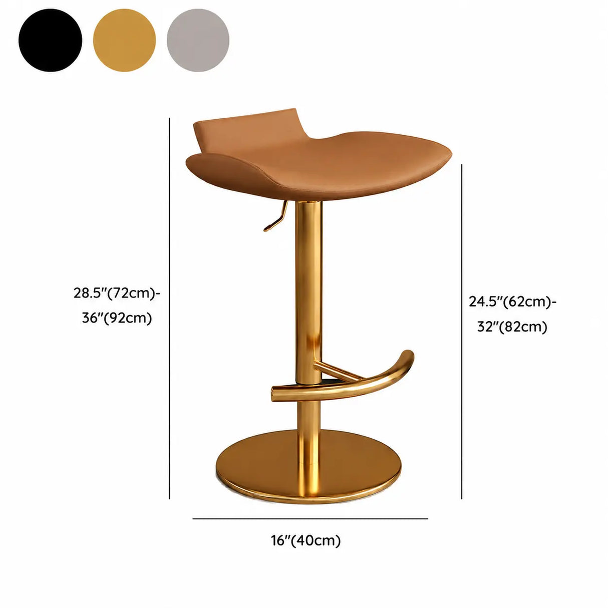 Adjustable Swivel Bucket Leather Metal Frame Bar Stool Image - 27