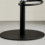 Adjustable Swivel Leather Low Back Bar Stool with Footrest Image - 8