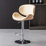 Adjustable Swivel Modern Leather Bar Stool with Curved Backrest Image - 10