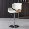 Adjustable Swivel Modern Leather Bar Stool with Curved Backrest Image - 11
