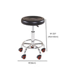 Adjustable Swivel Round Leather Bar Stool with Wheels Image - 13