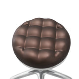 Adjustable Swivel Round Leather Bar Stool with Wheels Image - 5