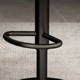 Adjustable Swivel Round Leather Low Back Bar Stool Image - 12