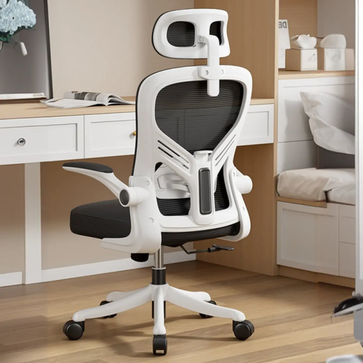 Adjustable Tilt Mechanism Swivel High-Back Office Chair Image - 12