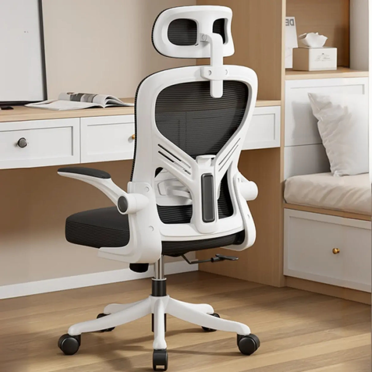 Adjustable Tilt Mechanism Swivel High-Back Office Chair Image - 13