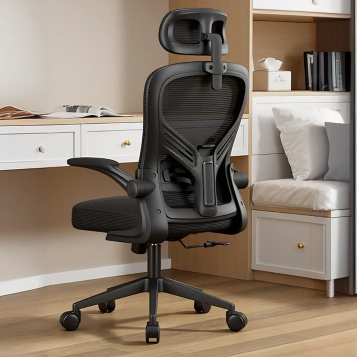 Adjustable Tilt Mechanism Swivel High-Back Office Chair Image - 14