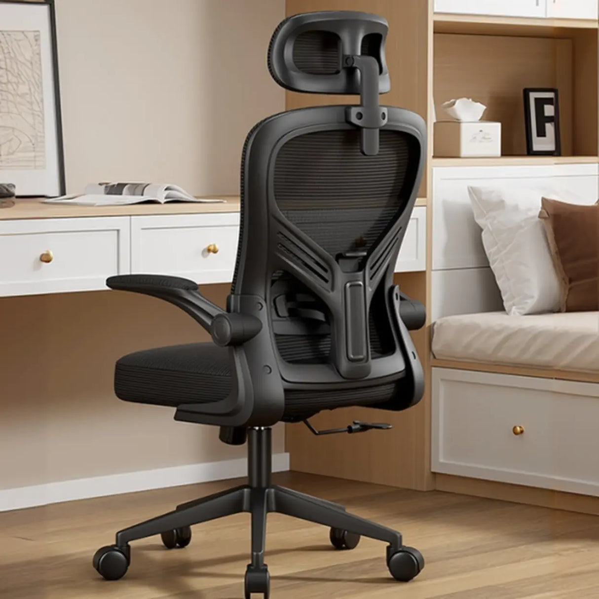 Adjustable Tilt Mechanism Swivel High-Back Office Chair Image - 15