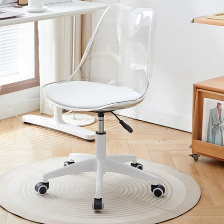 Adjustable Transparent Acrylic Office Chair with Casters Image - 1