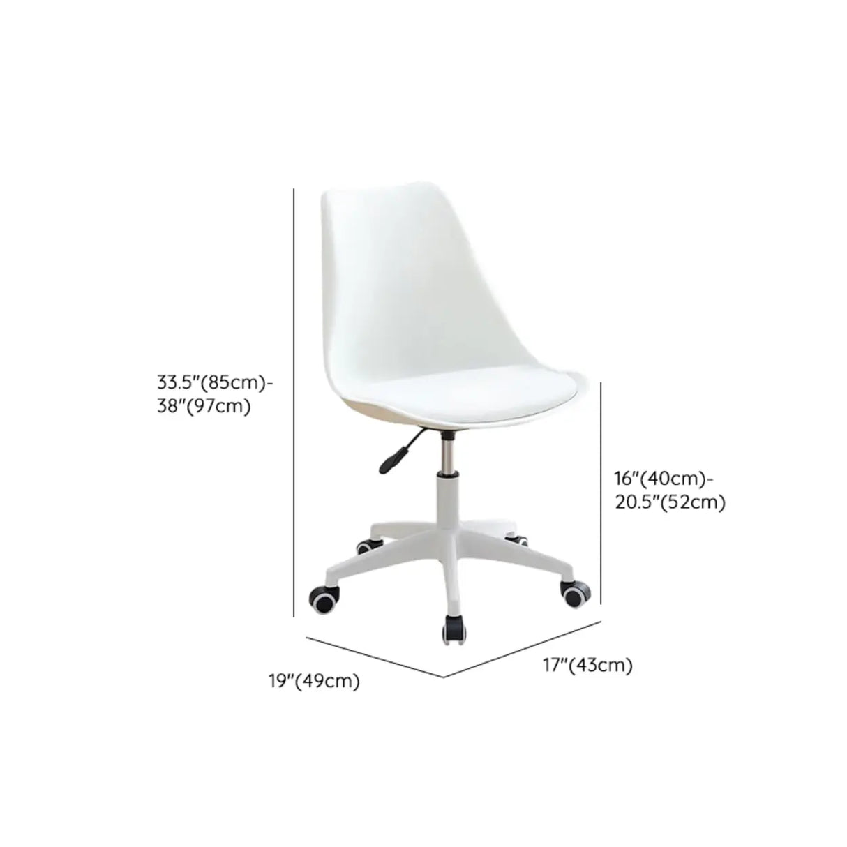 Adjustable Transparent Acrylic Office Chair with Casters Image - 19