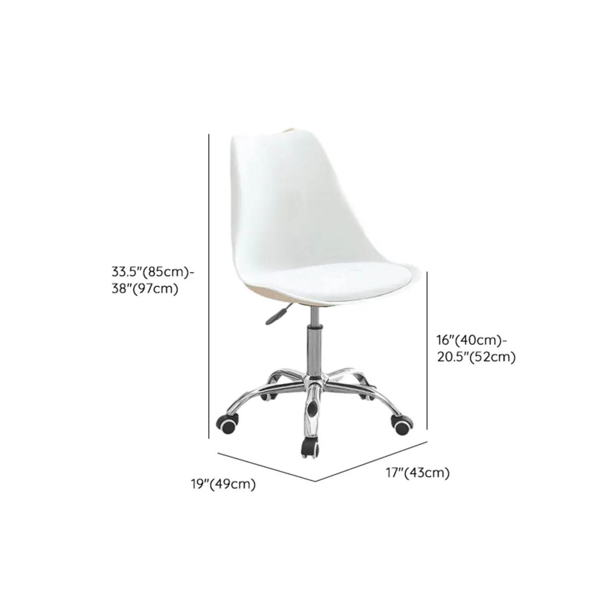 Adjustable Transparent Acrylic Office Chair with Casters Image - 21