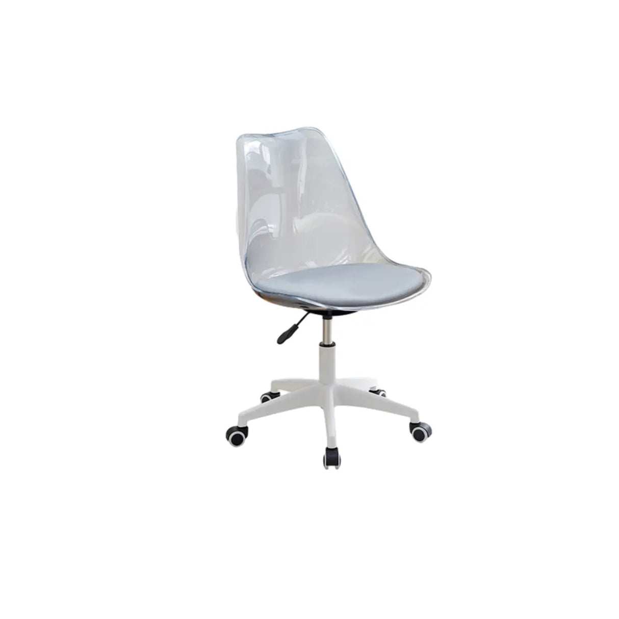 Adjustable Transparent Acrylic Office Chair with Casters Image - 10
