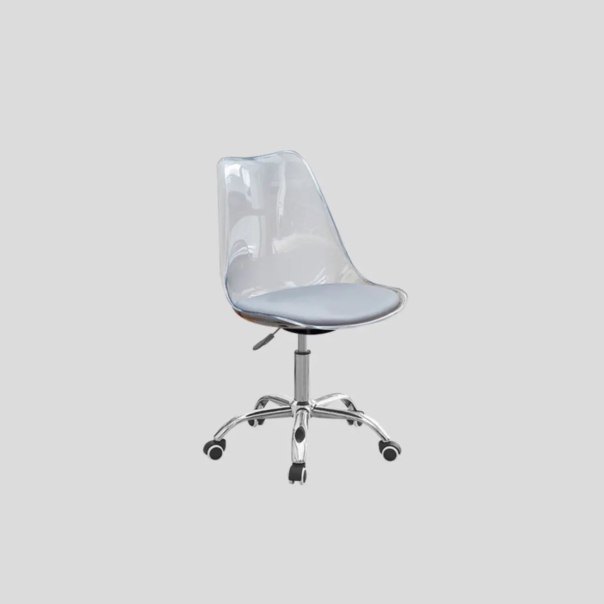 Adjustable Transparent Acrylic Office Chair with Casters Image - 11
