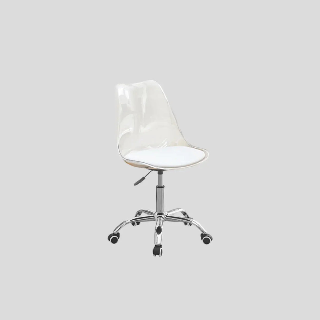 Adjustable Transparent Acrylic Office Chair with Casters Image - 9