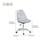 Adjustable Transparent Acrylic Office Chair with Casters #size