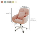 Adjustable Upholstered Curved Leather Off-White Office Chair #size