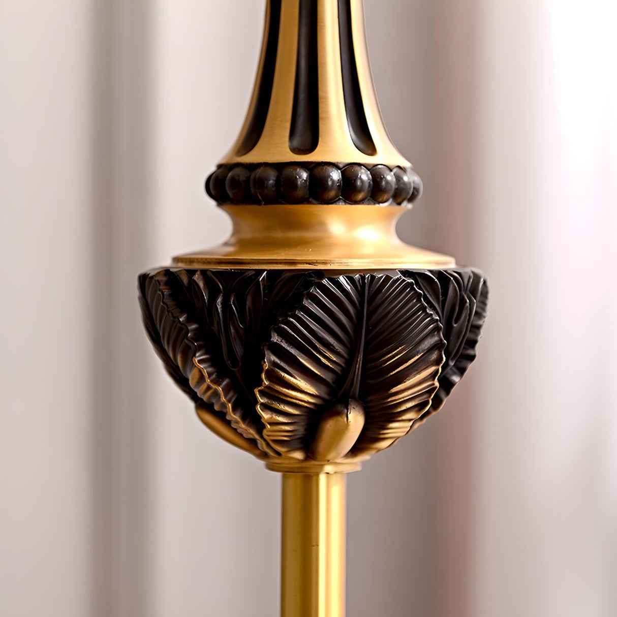 Adjustable Vintage Brass Stained Glass Dome Floor Lamp Image - 10