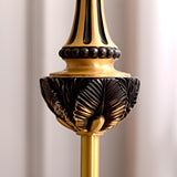 Adjustable Vintage Brass Stained Glass Dome Floor Lamp Image - 10