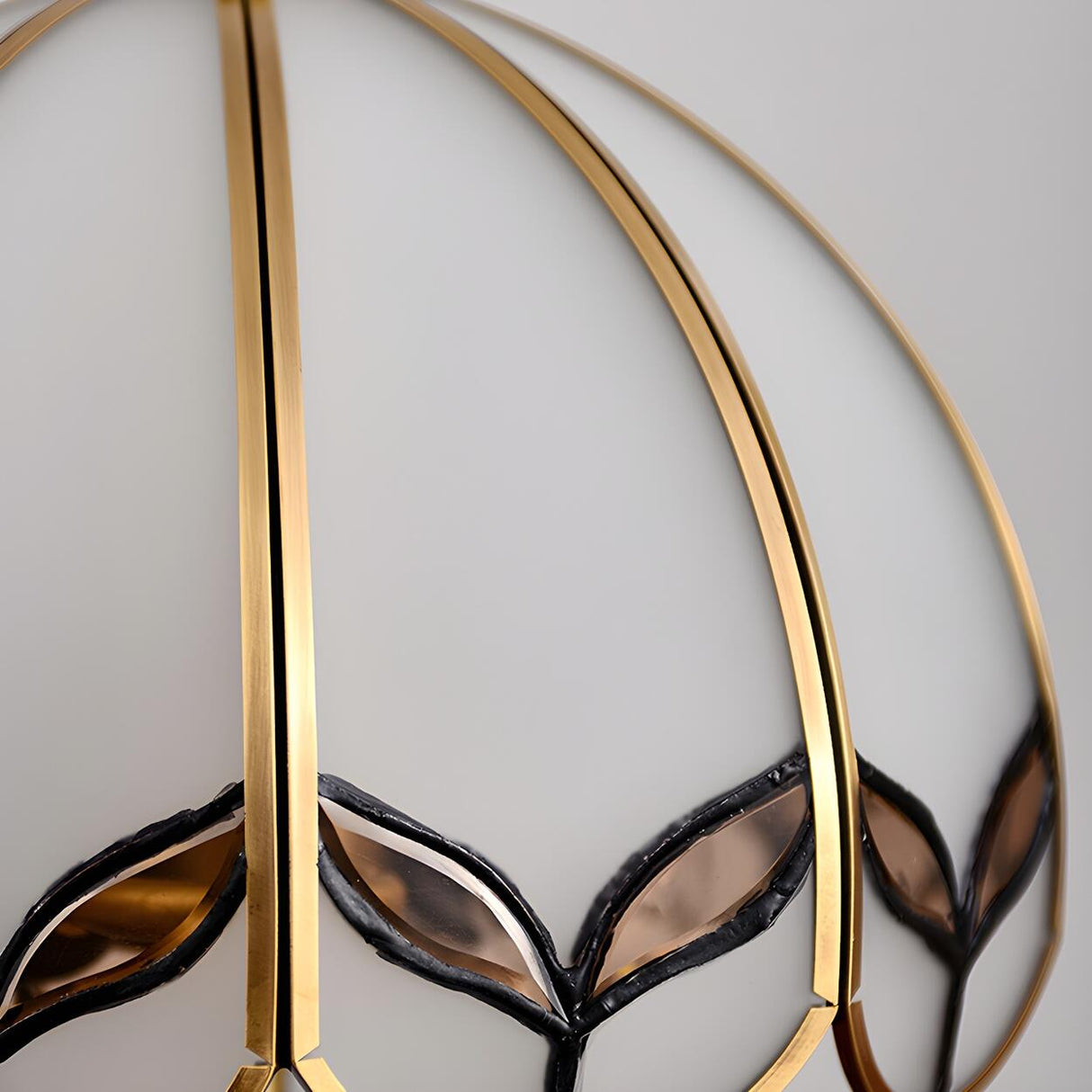 Adjustable Vintage Brass Stained Glass Dome Floor Lamp Image - 11