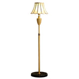 Adjustable Vintage Brass Stained Glass Dome Floor Lamp Image - 7