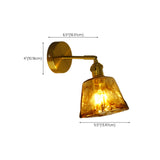 Adjustable Vintage Copper Amber Glass Wall Light #size