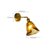 Adjustable Vintage Copper Amber Glass Wall Light Image - 19
