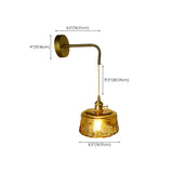 Adjustable Vintage Copper Amber Glass Wall Light Image - 22