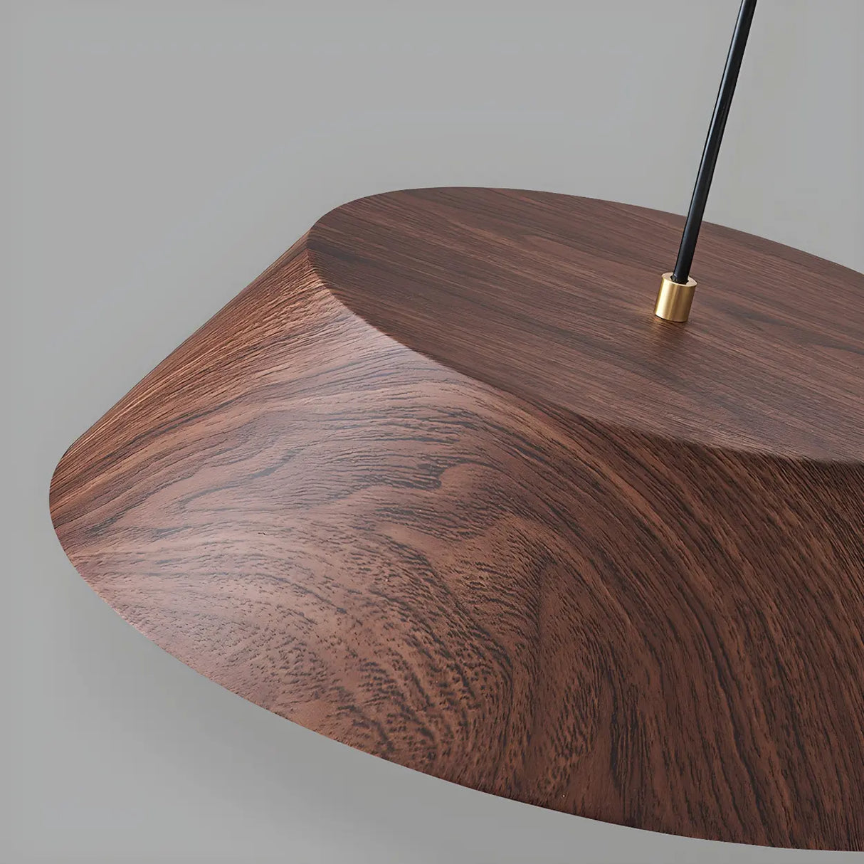 Adjustable Walnut Wood Rope Cone Frustum Pendant Light Image - 11