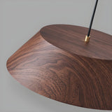 Adjustable Walnut Wood Rope Cone Frustum Pendant Light Image - 11