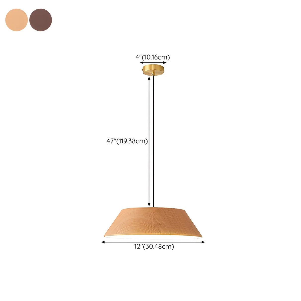 Adjustable Walnut Wood Rope Cone Frustum Pendant Light 