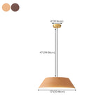 Adjustable Walnut Wood Rope Cone Frustum Pendant Light #size