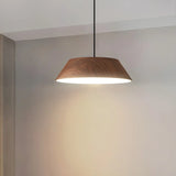 Adjustable Walnut Wood Rope Cone Frustum Pendant Light Image - 3