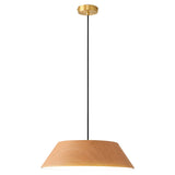 Adjustable Walnut Wood Rope Cone Frustum Pendant Light Image - 5
