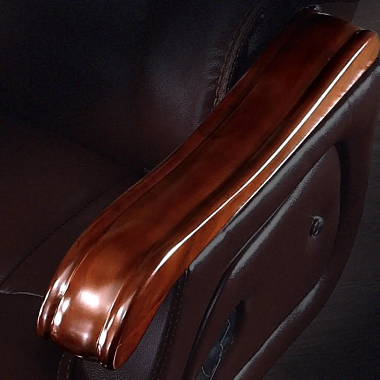 Adjustable Waterfall Brown Leather Reclining Office Chair Image - 13