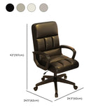 Adjustable White Ergonomic Calfskin Office Chair with Wheels #size