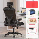 Adjustable White-Gray Ergonomic Swivel Mesh Office Chair Image - 3