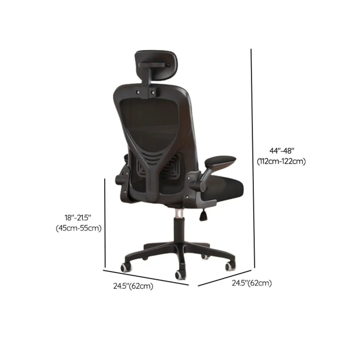 Adjustable White-Gray Ergonomic Swivel Mesh Office Chair Image - 9