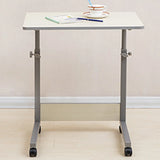 Adjustable White Mobile Rectangular Wood Standing Desk Image - 8