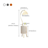 Adjustable White Modern Tripod Floor Lamp with Shelf #size