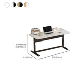 Adjustable White Rectangular T-Shape Writing Desk Image - 14