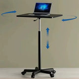 Adjustable White Square Casters Small Standing Desk Image - 8