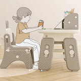 Adjustable White Toddler Desk Cahir Set with Storage Image - 10