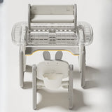 Adjustable White Toddler Desk Cahir Set with Storage Image - 6